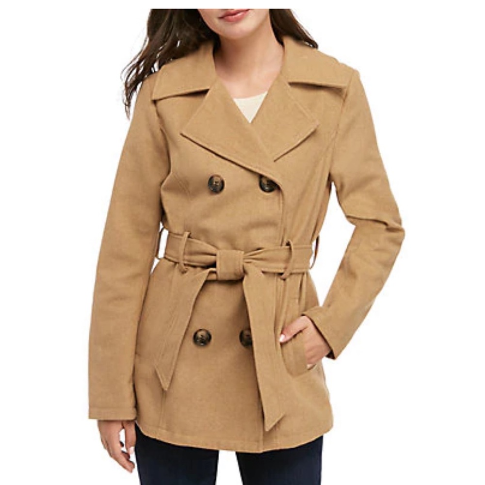 ME JANE BELTED PEACOAT- XL CAMEL